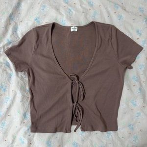 Aritzia Wilfred Free Only Tie-Front T-Shirt